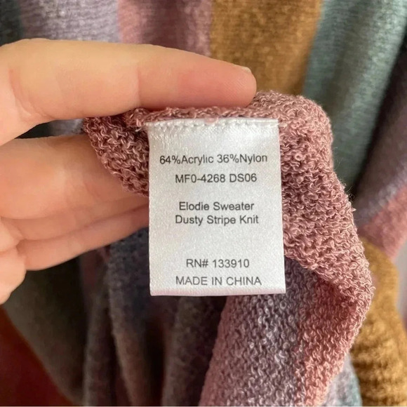 NWT Show Me Your MuMu Elodie Sweater Dusty Stripe Knit Oversized Beachy Casual - Picture 9 of 12